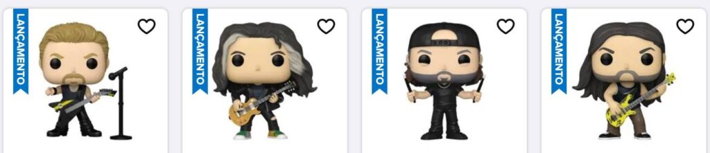 Imagem da banda Metallica em formato funko pop