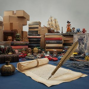 Imagem com vários itens de produtos, brinquedos, colecionáveis e caixas. Ilustra o acesso a pagina de blog de www.lollatabo.com.br