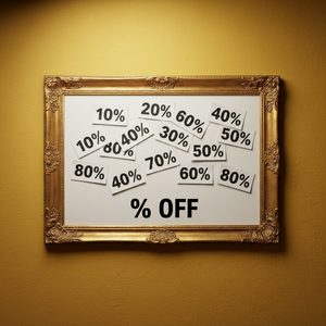 Imagem de um quadro com várias tags de descontos para cupons de lojas afiliadas da www.lollatabo.com.br